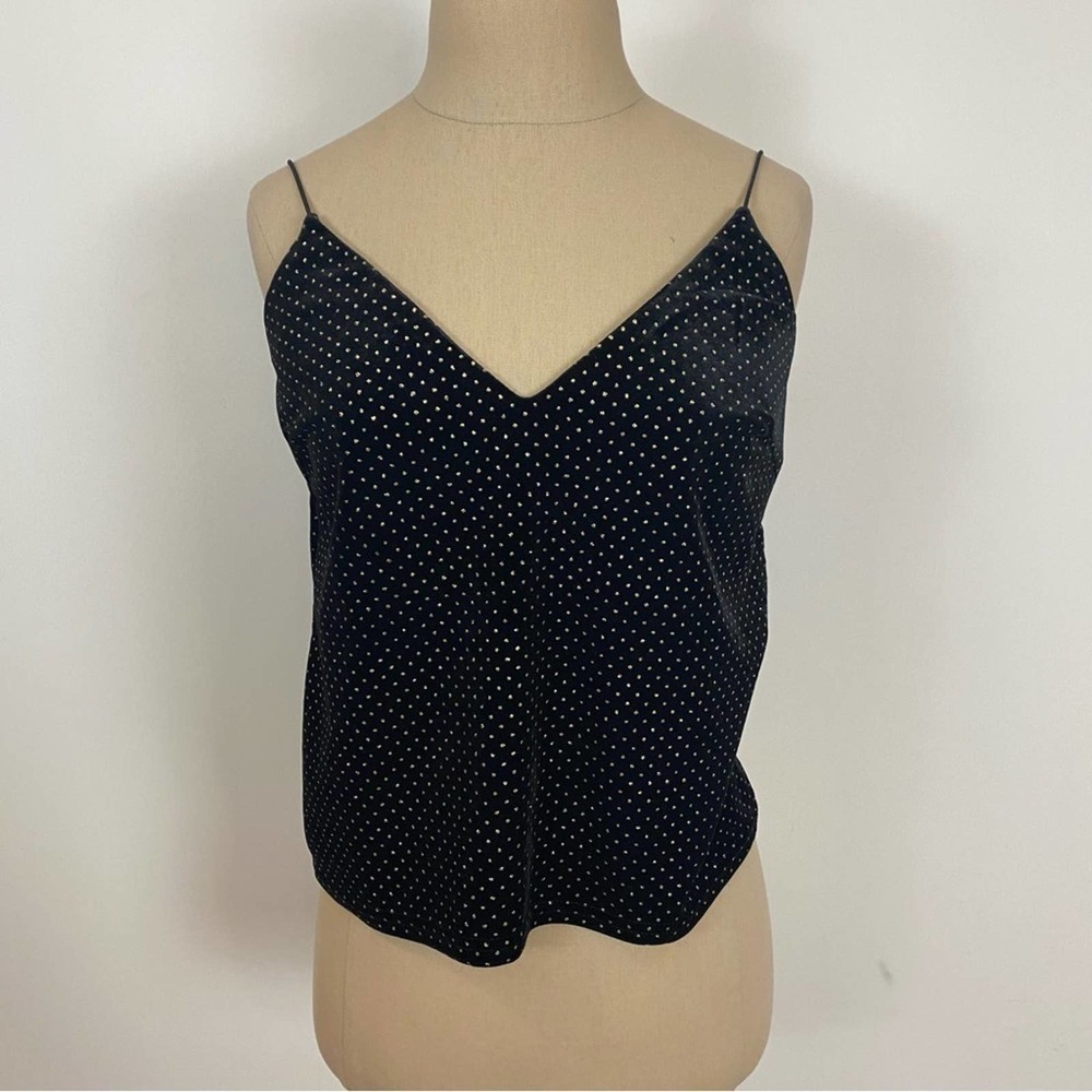 Nude Womens Camisole Black Gold Spaghetti Strap Small
